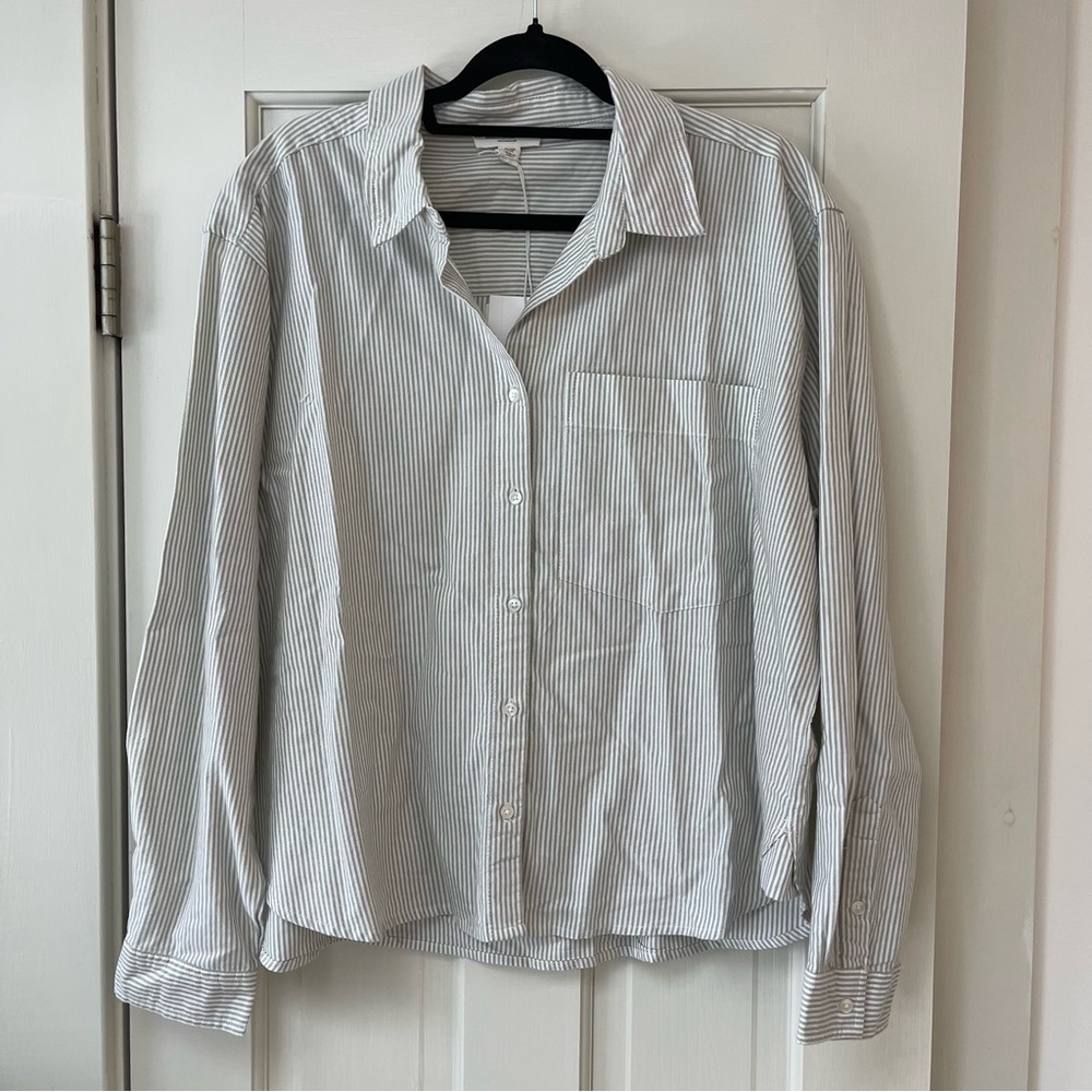 beachlunchlounge women’s Striped Button Down Shirt